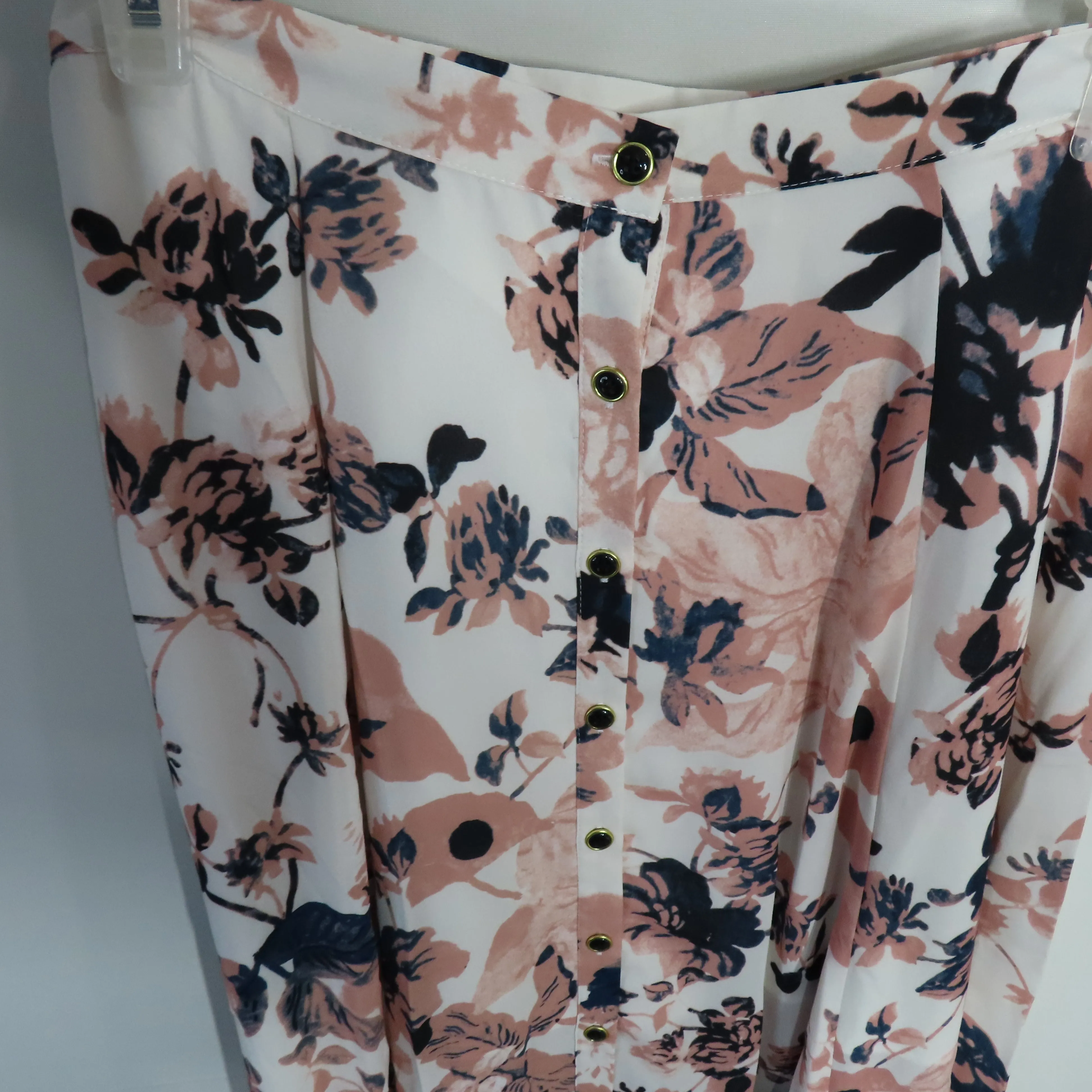 YUMI KIM Gypset Cream Pink Maxi Skirt Floral French Maison Size Small